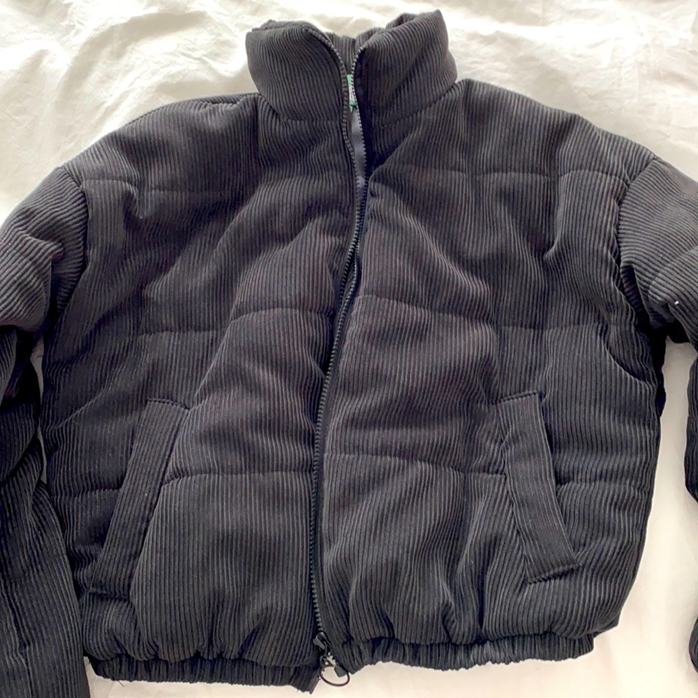 Cropped Bomber Corduroy Jacket
